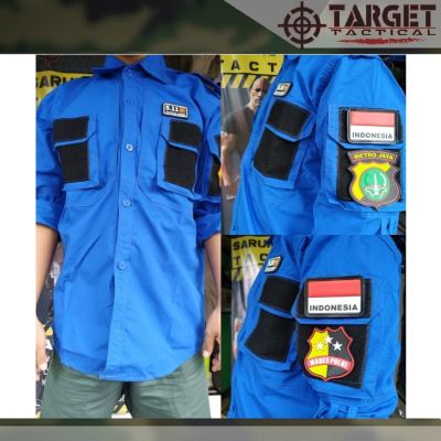 BIG Size Kemeja Tactical 5.11 Pendek - Biru Terang